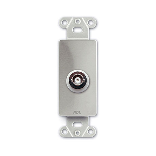 RDL DS-BNC/D - Isolated Double BNC D-Style Plate (Stainless Steel)
