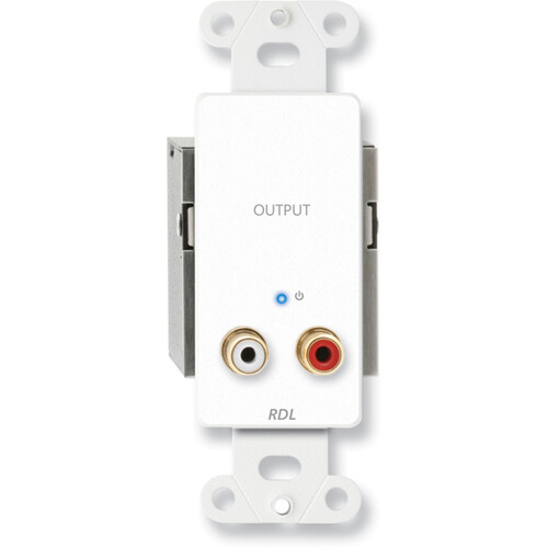 RDL D-TPR2A Active RCA Stereo Audio Output over Dual RJ45 Receiver Module (White)