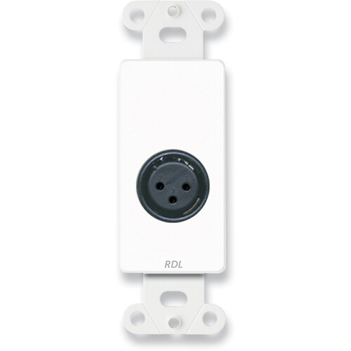 RDL D-XLR3F Decora Wall Plate with XLR 3-Pin Female Connector (White)