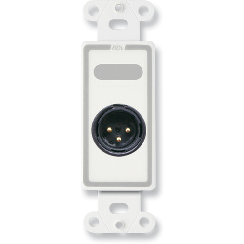 RDL D-XLR3M Decora Wall Plate with 3-Pin XLR Male Connector (White)