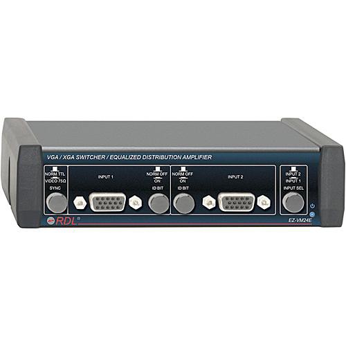 RDL EZ-VM24E 2x4 VGA/XGA Switcher/Equalized Distribution Amplifier