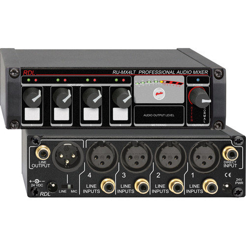 RDL RU-MX4LT 4-Channel Line-Level Mixer with Output RU-MX4LT B&H