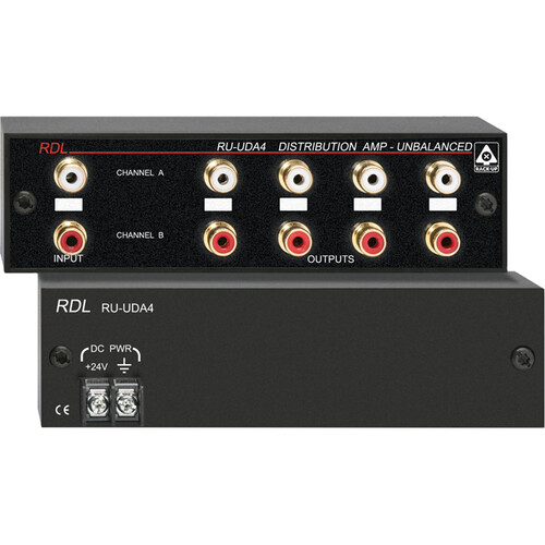 RDL RU-UDA4 - Unbalanced Stereo Distribution Amplifier