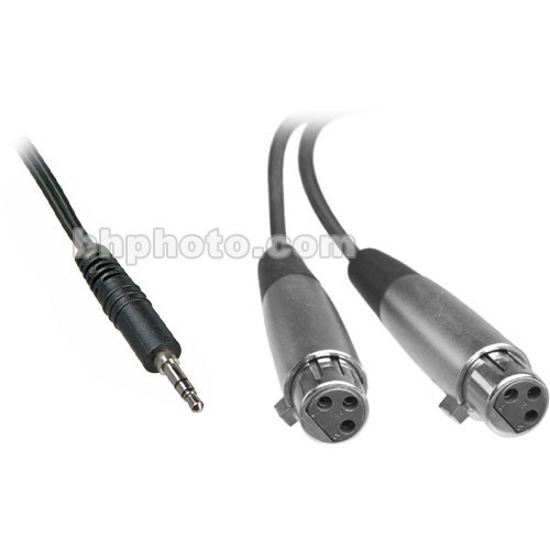 Remote Audio Stereo Mini Phone to 2 3-Pin XLR Female Y-Cable - 1.5'