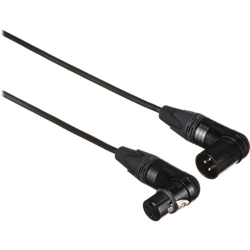 Remote Audio 3-Pin XLR Angled Male to XLR Angled Female Jumper Cable (12")