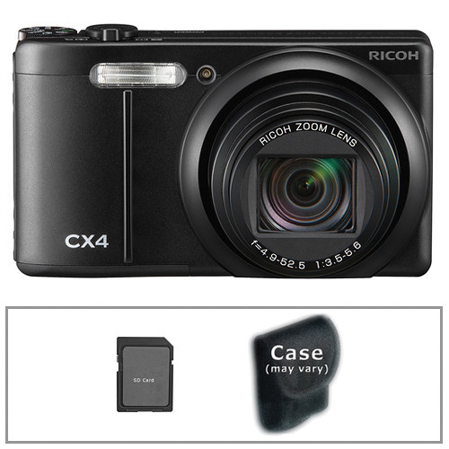 Ricoh CX4 Digital Camera with Basic Accessory Kit (Black)