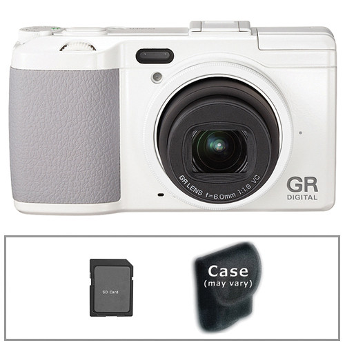 Ricoh GR DIGITAL IV Digital Camera (White) with Basic Accessory Kit