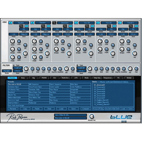 Rob Papen BLUE II - Cross Fusion Virtual Synthesizer (Download)