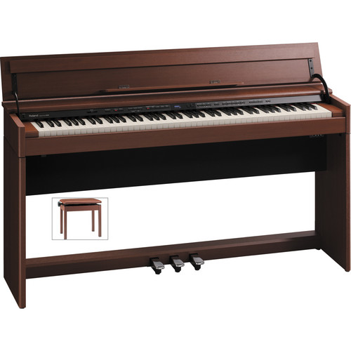 Roland DP90 88-Key Digital Piano and Matching Bench (Medium Cherry)