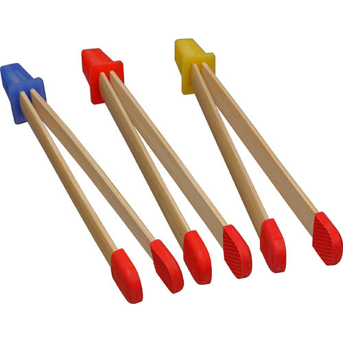 Samigon Bamboo Print Tongs (Set of 3) with Rubber Tips
