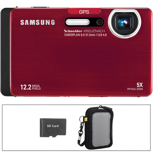 Samsung CL65 Digital Camera (Red) with Basic Accessory Kit