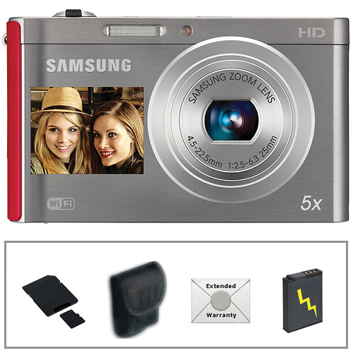 サムスン SAMSUNG SMART CAMERA DV300F Samsung DV300F (Silver/Blue) Dual-view compact camera with Wi-Fi