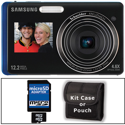 Samsung DualView TL220 Digital Camera  with Basic Accessory Kit (Blue)