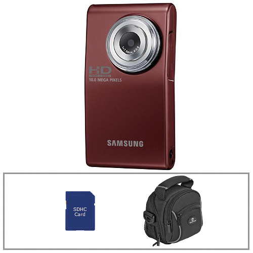 Samsung HMX-U10 Ultra Compact Camcorder Basic Kit (Red)