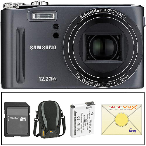 Samsung HZ15W Digital Camera with Deluxe Accessory Kit (Grey)