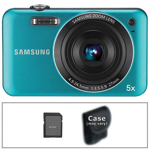 Samsung SL605 Digital Camera with Basic Accessory Kit (Blue)