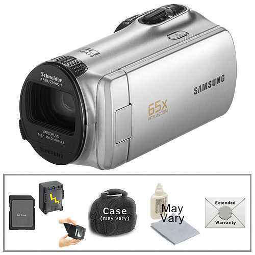 Samsung SMX-F50 Flash Memory Camcorder with Deluxe Accessory Kit (Silver)