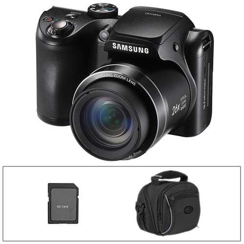 Samsung WB100 Digital Camera with Basic Accessory Kit (Black)