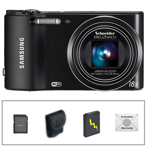 Samsung WB150F SMART Long Zoom Digital Camera with Deluxe Accessory Kit (Black)