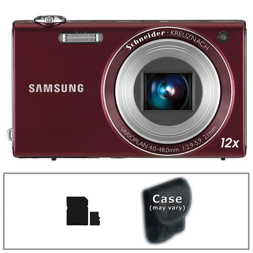 Samsung WB210 Digital Camera with Basic Accessory Kit (Burgundy)