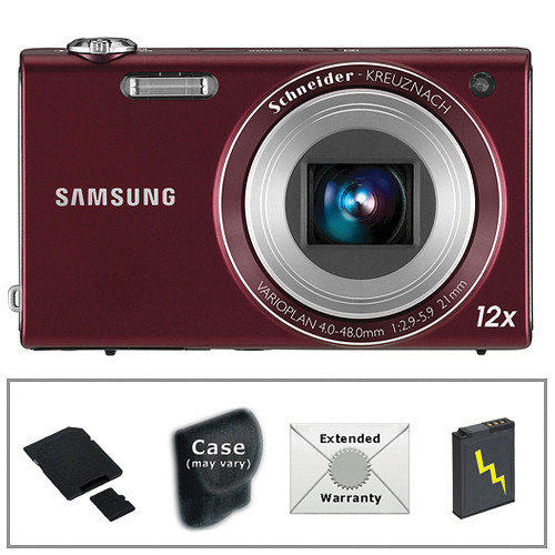 Samsung WB210 Digital Camera with Deluxe Accessory Kit (Burgundy)