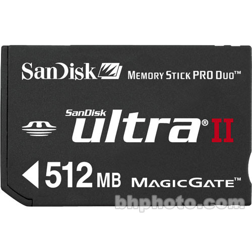 SanDisk 512MB Ultra II Memory Stick PRO Duo SDMSPDH51290 B&H
