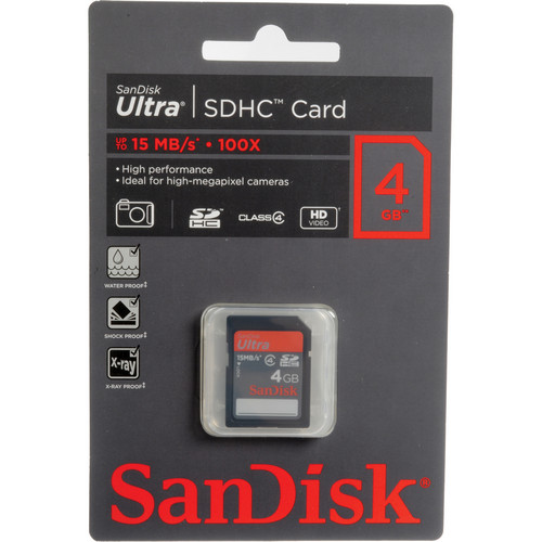 Reliable SanDisk 4GB SDHC Memory Card - Class 4 Speed, Perfect For Cameras & Basic Storage
