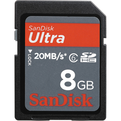 SanDisk 8GB SDHC Memory Card Ultra Class 6 SDSDH-008G-U46 B&H