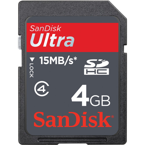 SanDisk 4GB SDHC Memory Card Ultra Class 4