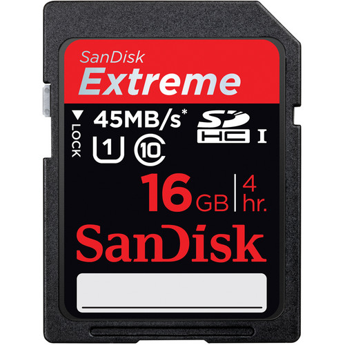 SanDisk 16GB Extreme UHS-I SDHC Memory Card (Class 10)