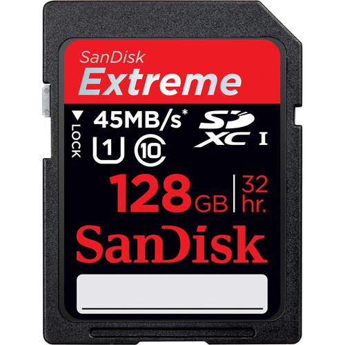 SanDisk 128GB Extreme UHS-I SDXC Memory Card (Class 10)