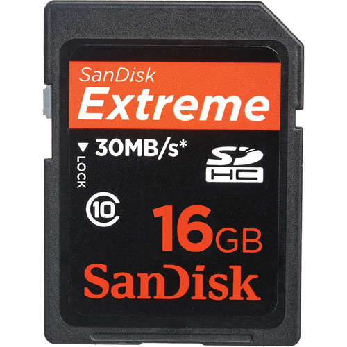 SanDisk 16GB Extreme SDHC Memory Card