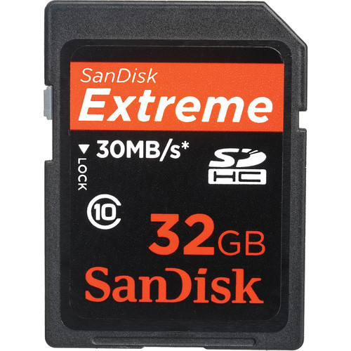 SanDisk 32GB Extreme SDHC Memory Card