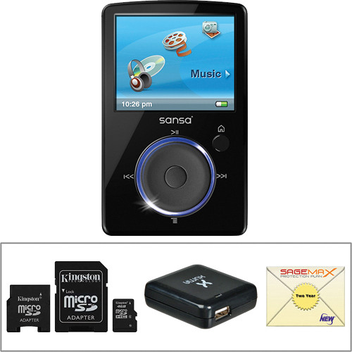 SanDisk Sansa Fuze MP3 Player with Accessory Kit (Black)