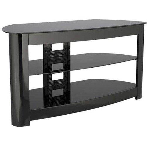 SANUS 44" Basic Foundation Curved Lacquer AV Stand (Black)