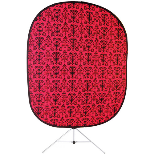 Savage RCB202-KIT Accent Retro Collapsible Background with Stand (5 x 6', Red)