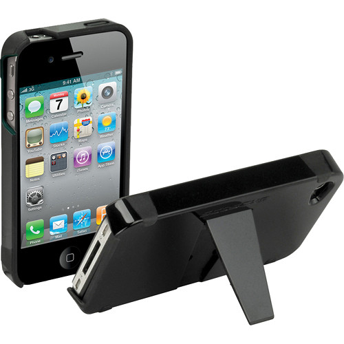 Scosche kickBACK g4 - Hybrid Case with Kickstand for iPhone 4 (Black on Black)
