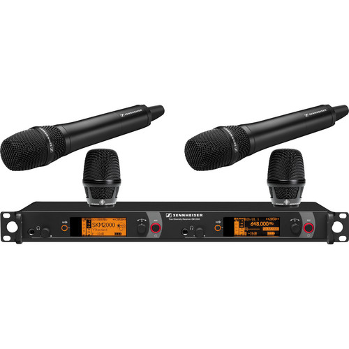 Sennheiser 2000 Series Dual Handheld Wireless Microphone System (Black KK 204, Gw: 558 to 626 MHz)