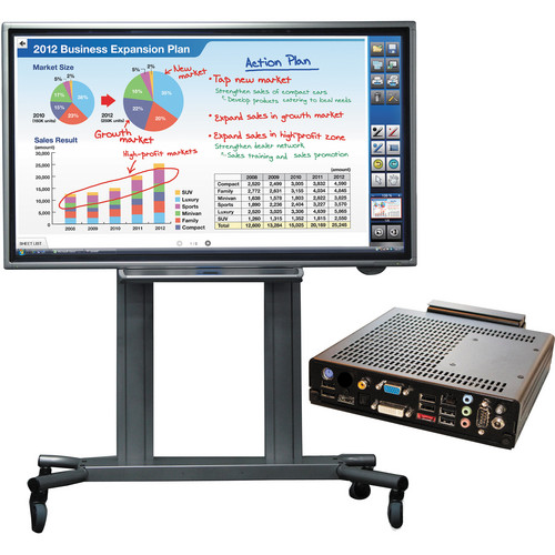 Sharp PN-L702B-PKG2 Bundle (Interactive Display, PC & Rolling Cart Floor Stand)