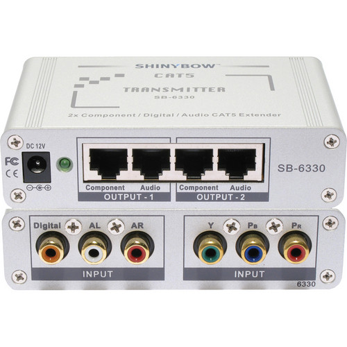 Shinybow SB-6330T CAT5 Component Video HDTV/Digital & Stereo Audio Transmitter