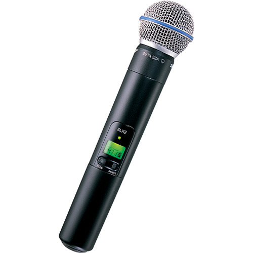 Shure SLX2/BETA58 Handheld Wireless Microphone Transmitter with Beta 58A Capsule (G5: 494 to 518 MH)