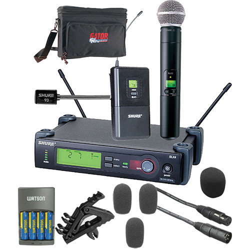 Shure SLX Series Basic Wireless Lavalier and Handheld Microphone with SM58 Capsule Combo Kit (L4 / 638 - 662 MHz)