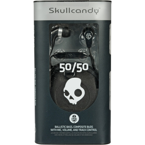 Skullcandy 50/50 In-Ear Stereo Headphones with Mic and Remote (Black)