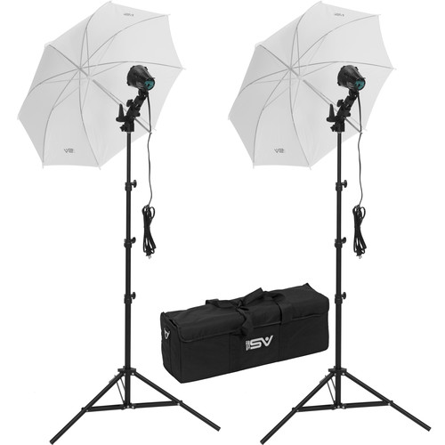 Smith-Victor K22U-A 2-Light 1200W Portable Case Kit with Umbrellas (120-240VAC)