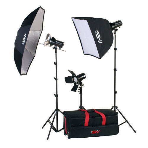 Smith-Victor FL270K Three Light Standard Softbox Studio Kit (120VAC)