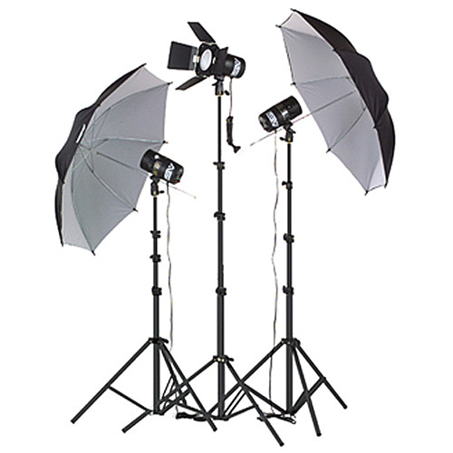 Smith-Victor FL130K 3-Light 330W/s Basic Studio Strobe Kit (120V AC)