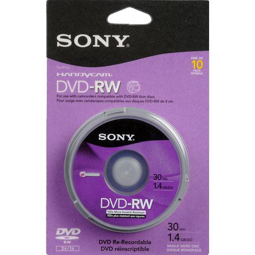 Sony 8.0cm DVD-RW Mini DVD-RW Disc (Spindle Pack of 10)