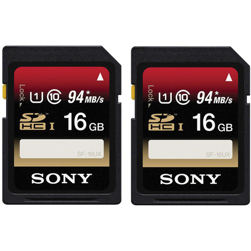 Sony 16GB SDHC Memory Card Class 10 UHS-I - 2-Pack
