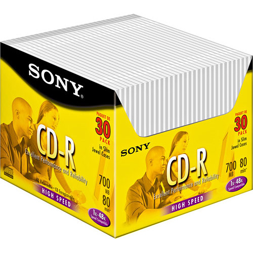 Sony CD-R Data 700MB 48x Write Once Recordable Compact Disc (30 Pack)