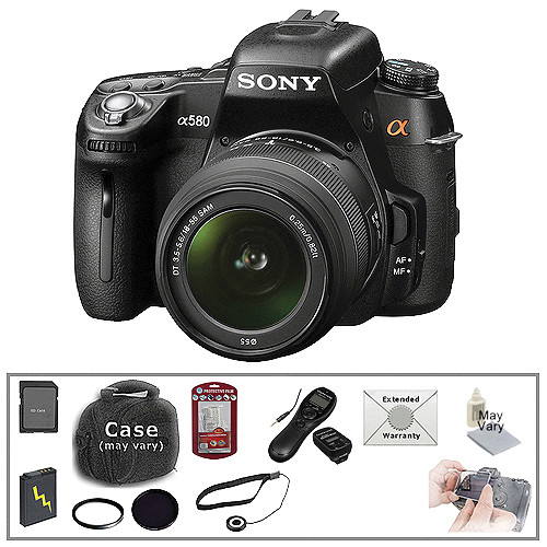 Sony Alpha DSLR-A580 Digital SLR w/18-55mm Lens and Deluxe Accessory Kit